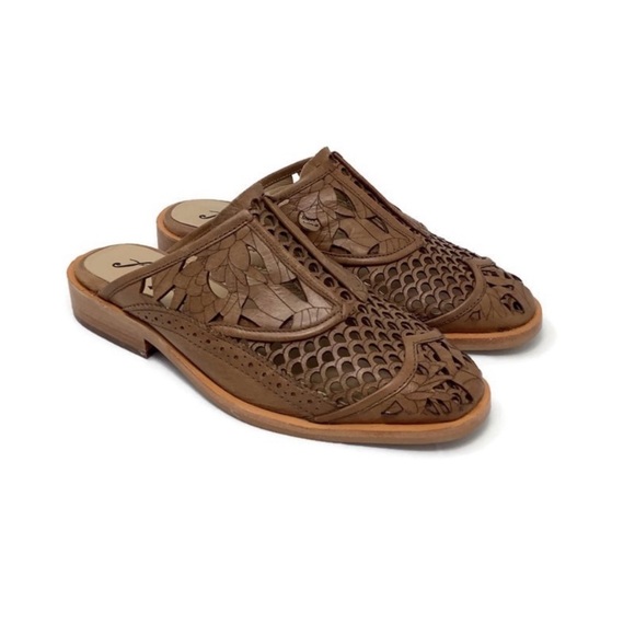 FREE PEOPLE Paramount Leather Slip On Mules Size 5 - Picture 2 of 8